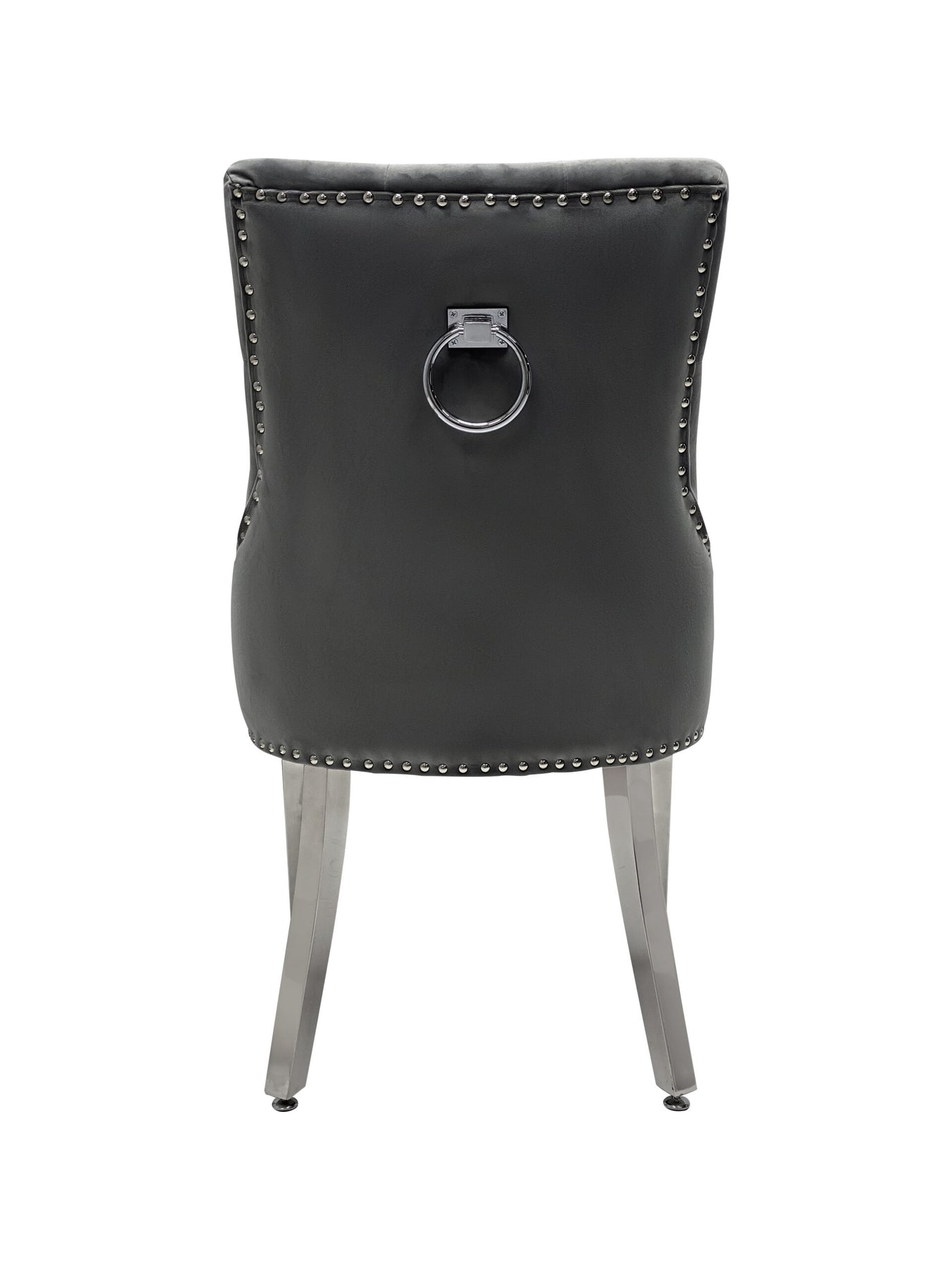 Chrome Dining Table With Grey PU Leather