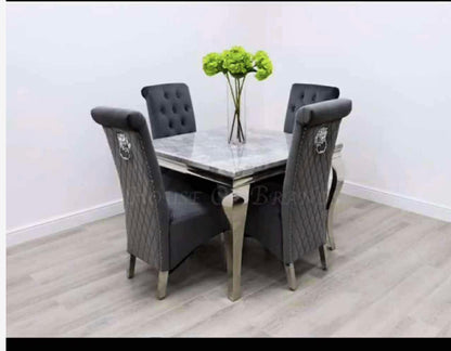 Emma dining set and 1m marble dining table