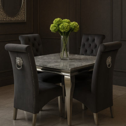 Emma dining set and 1m marble dining table