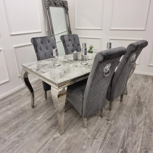 Chrome Dining Table With Lucy Slim
